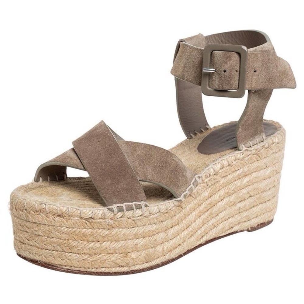 Celine Criss Cross Suede Platform Espadrille